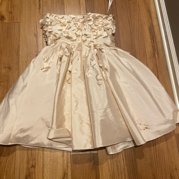 Calvin Klein Strapless Cocktail Dress with Petal Appliqué in pale pink size 8 - Picture 8 of 9